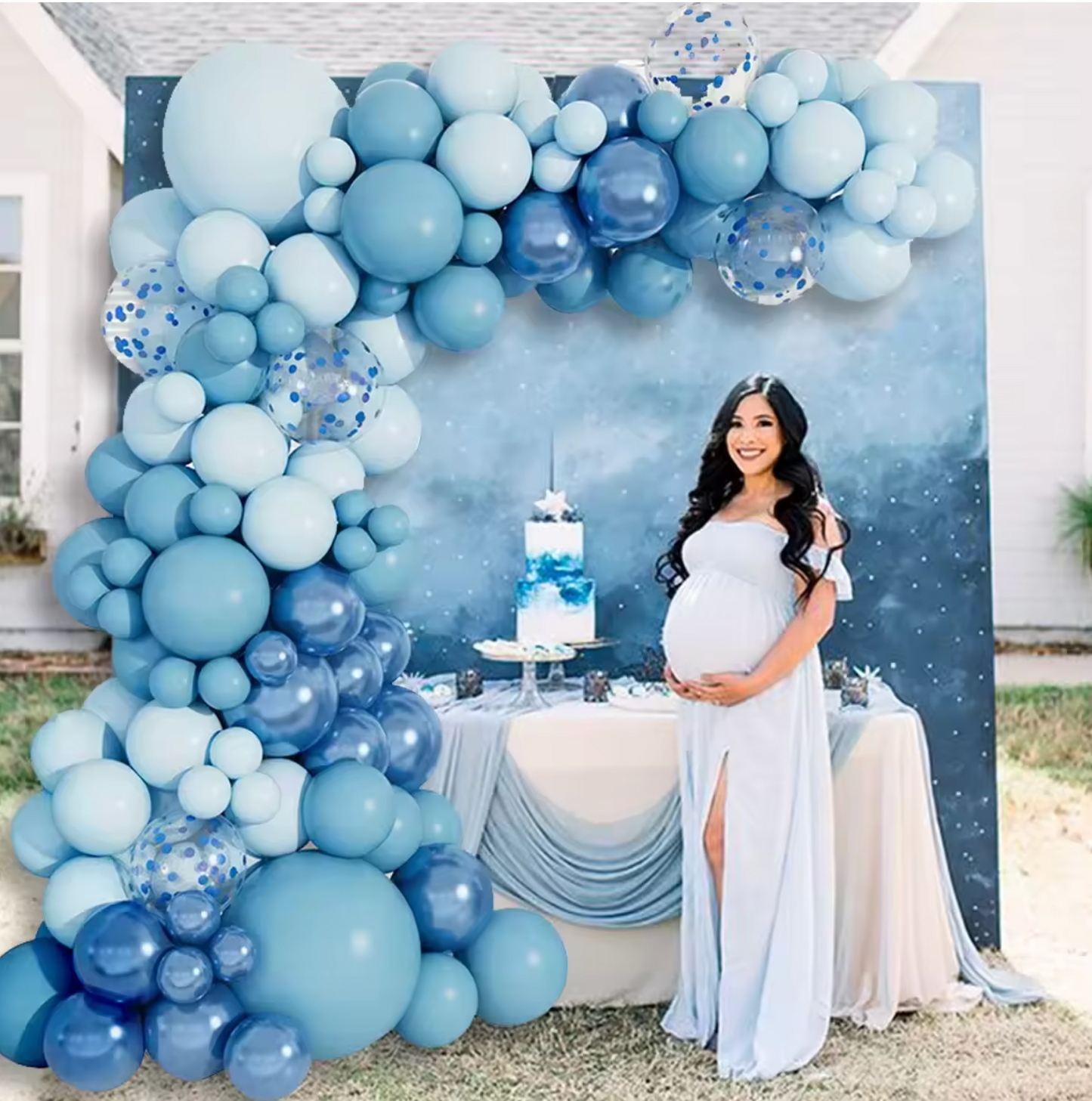 109 Blue Balloons, Mixed shades and sizes for an Arch or Garland